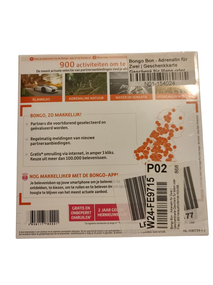 Bongo Bon Adrenalin für Zwei Geschenkkarte Erlebnis