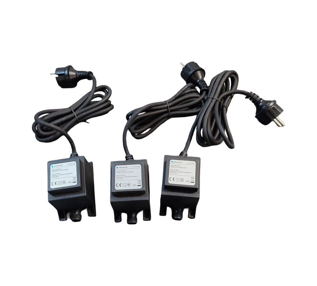 ledscom.de 40W LED Trafo NEMO Stecksystem 12V AC Schwarz IP68 3er-Set