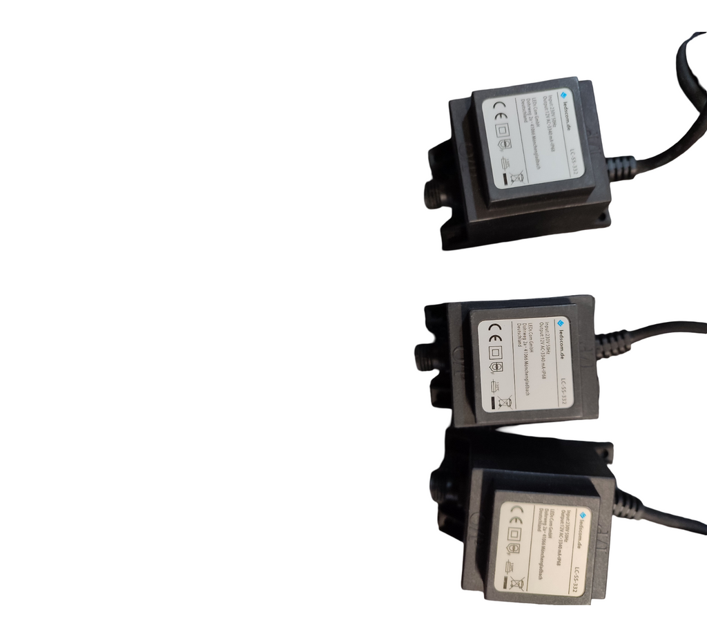 ledscom.de 40W LED Trafo NEMO Stecksystem 12V AC Schwarz IP68 3er-Set