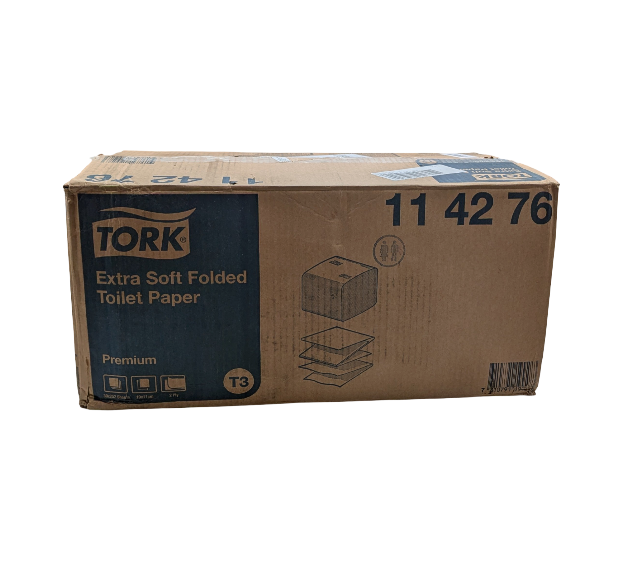 Tork 114276 Einzelblatt-Toilettenpapier T3 2-lagig weiß extra weich