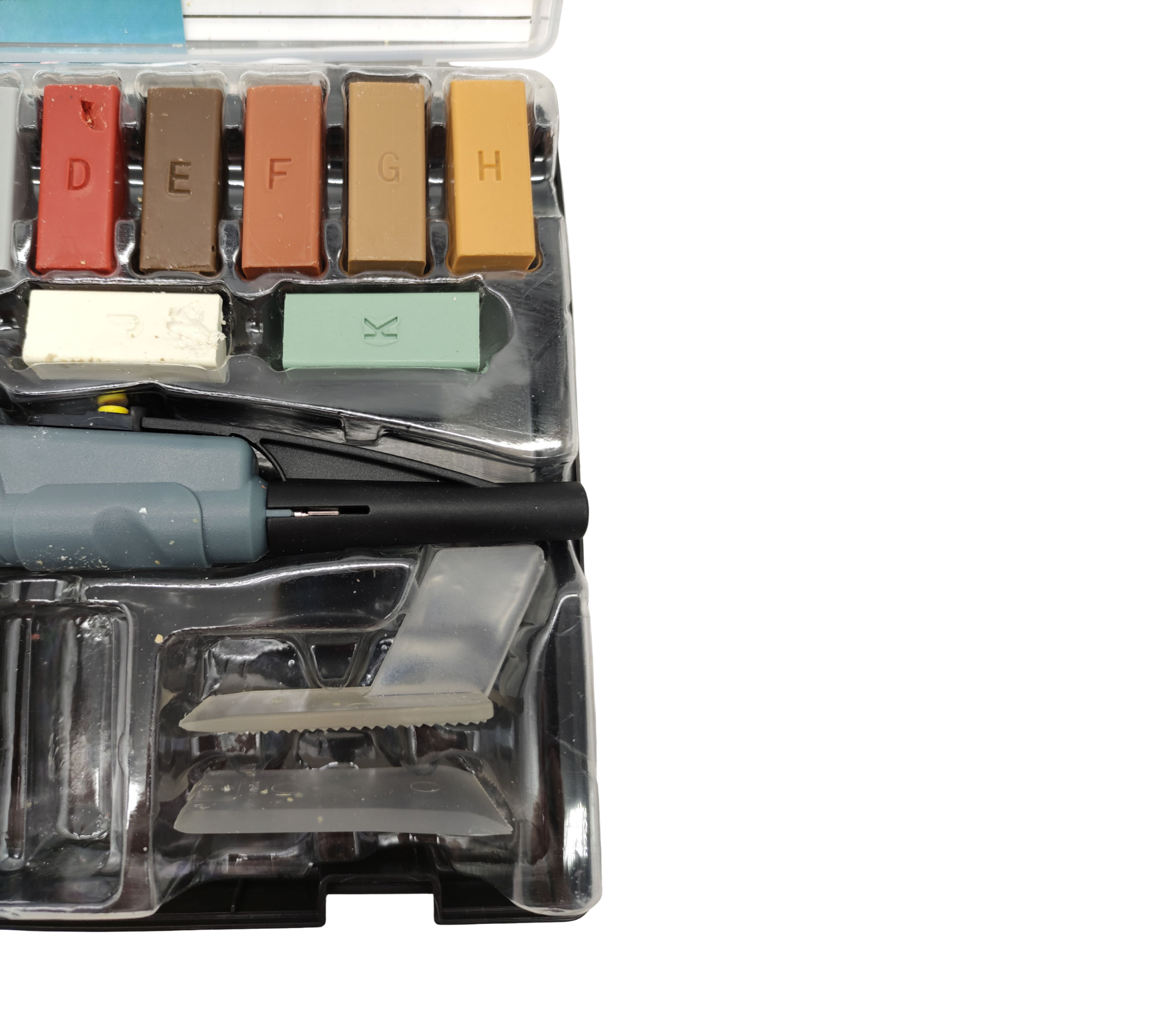 BENLER 2-in-1 Repair Kit Wax Melter Tiles Ceramic 19-Piece Brown/Grey
