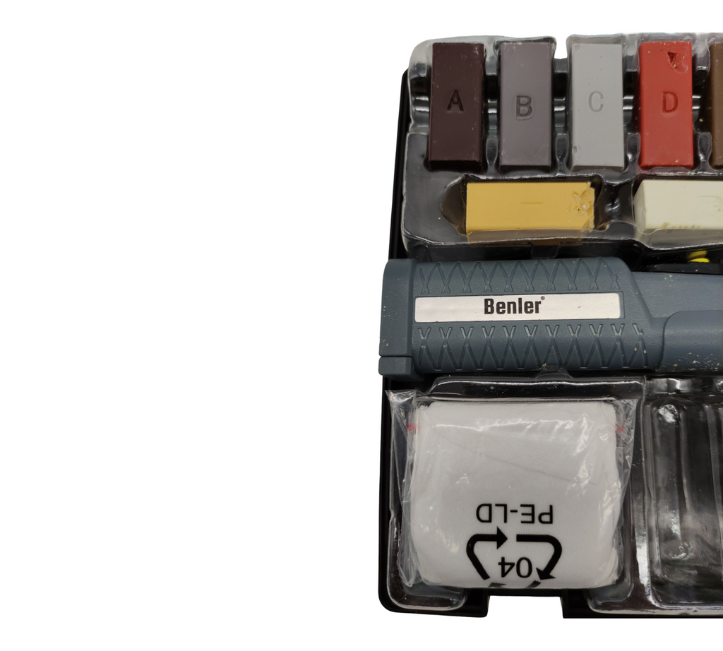 BENLER 2-in-1 Repair Kit Wax Melter Tiles Ceramic 19-Piece Brown/Grey