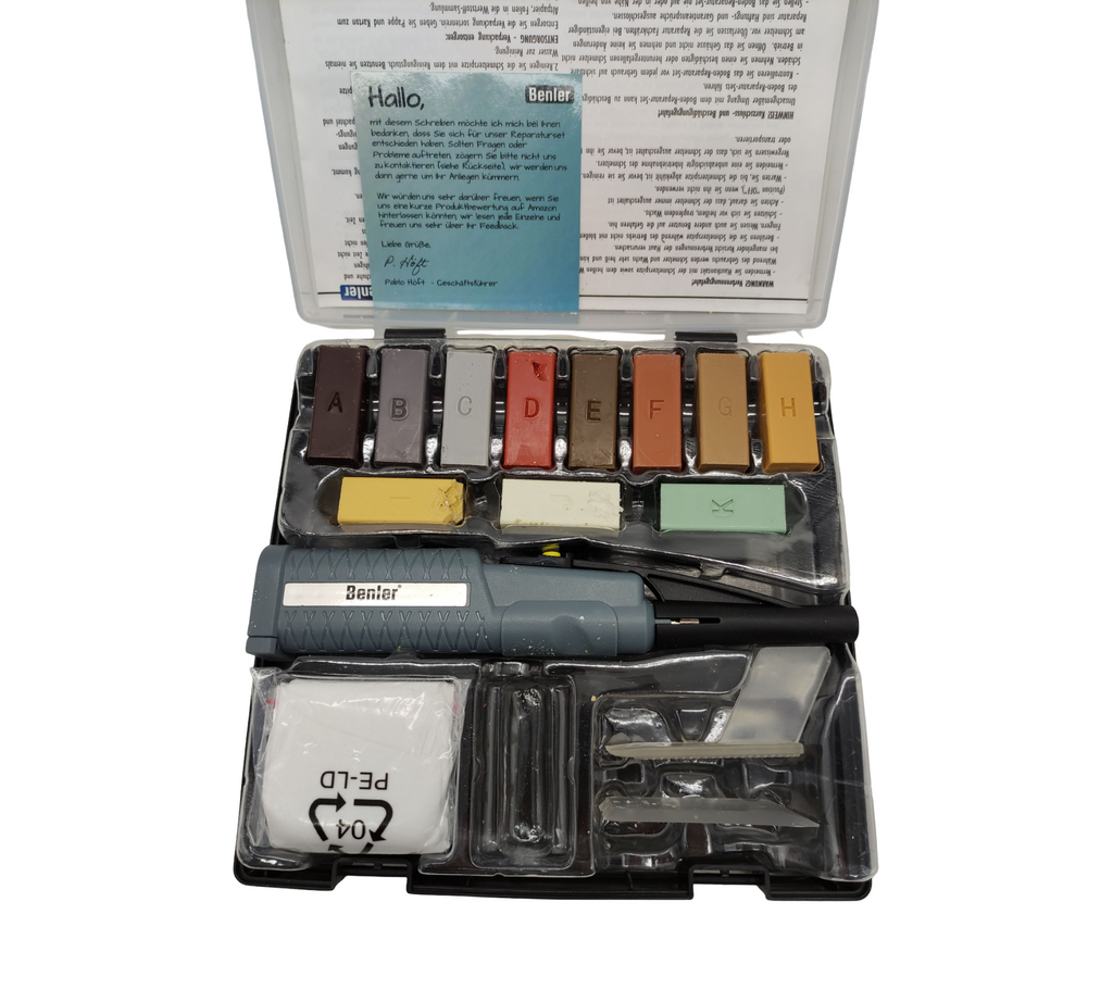 BENLER 2-in-1 Repair Kit Wax Melter Tiles Ceramic 19-Piece Brown/Grey
