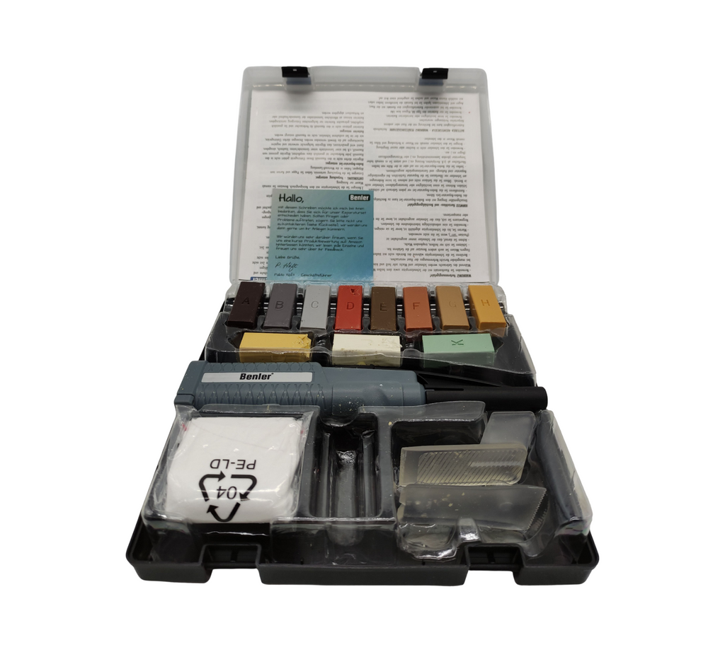 BENLER 2-in-1 Repair Kit Wax Melter Tiles Ceramic 19-Piece Brown/Grey
