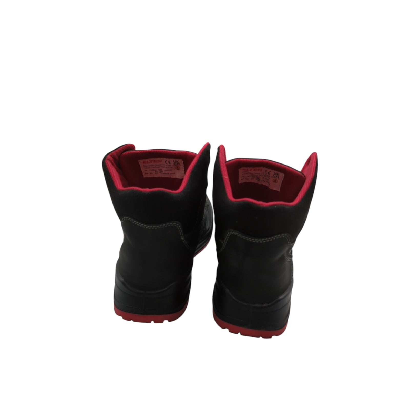 ELTEN MAVERICK Mid Sicherheitsschuhe Herren Leder Stahlkappe Schwarz Rot Größe 43