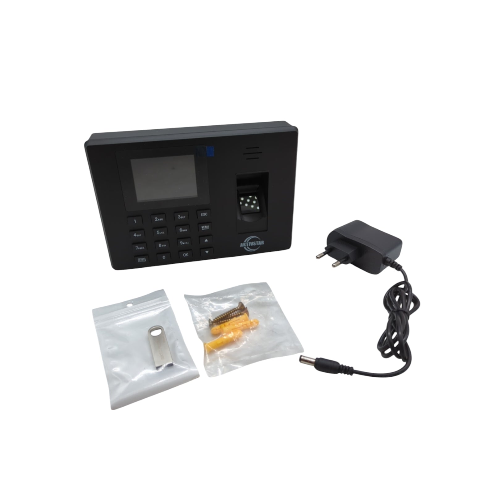 Aktivstar Zeiterfassungssystem Biometrisch LCD 8GB USB 1000 Mitarbeiter
