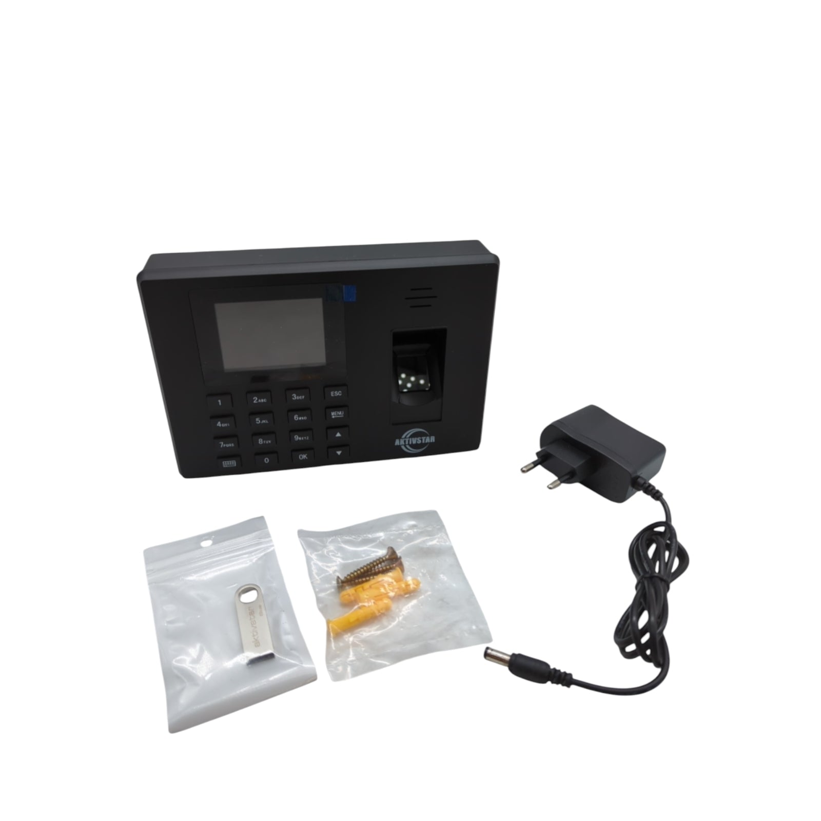 Aktivstar Zeiterfassungssystem Biometrisch LCD 8GB USB 1000 Mitarbeiter