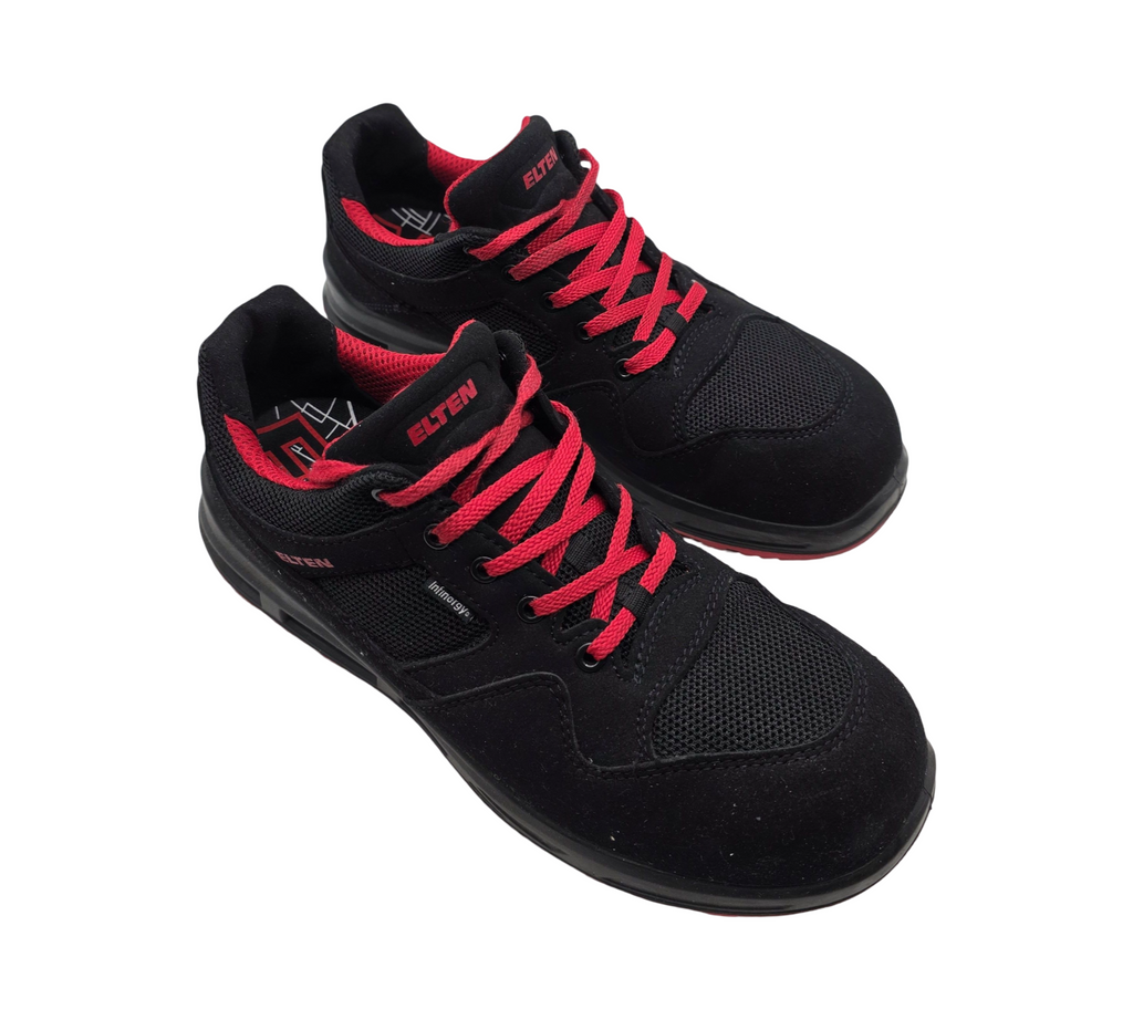 ELTEN LAKERS XXT Low ESD S1P Sicherheitsschuhe, Schwarz/Rot, Gr. 42