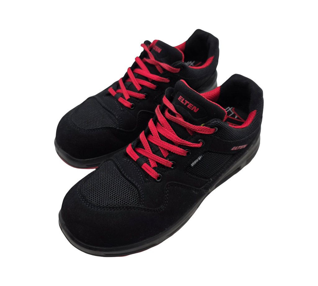 ELTEN LAKERS XXT Low ESD S1P Sicherheitsschuhe, Schwarz/Rot, Gr. 42