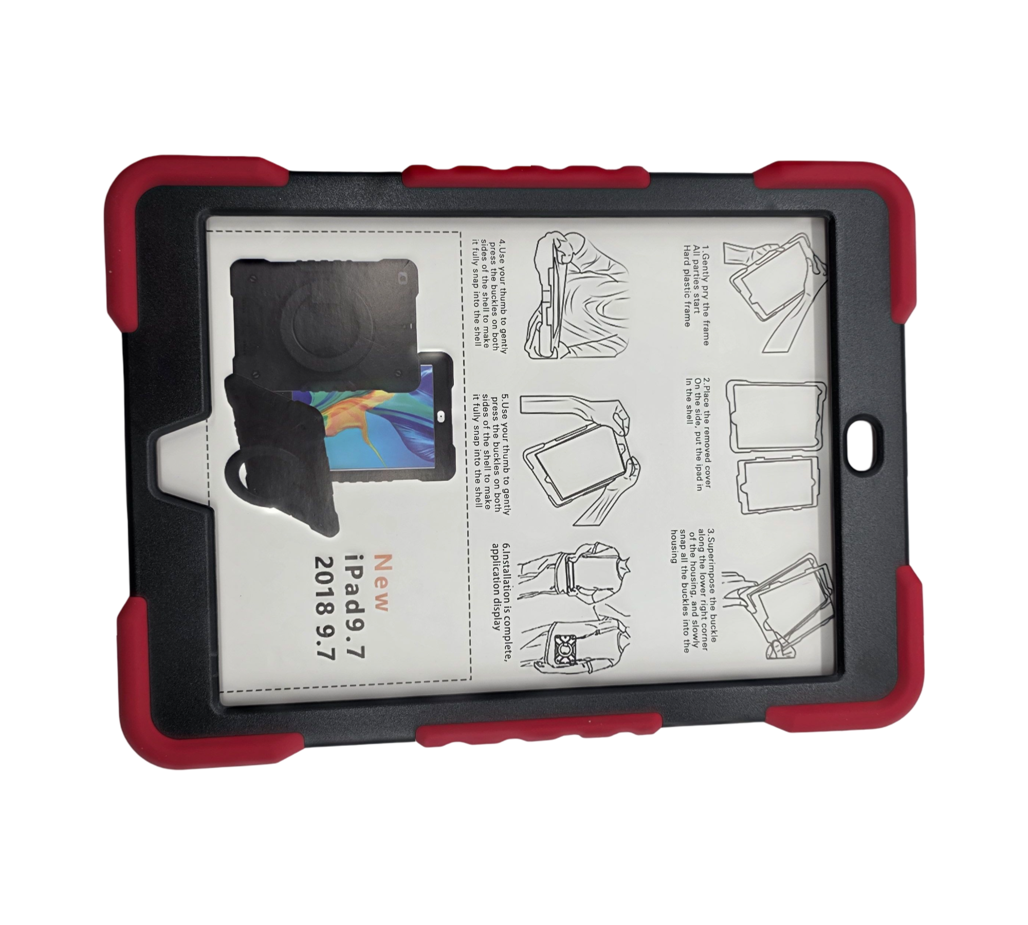 Edikesy Schutzhülle für iPad 9,7 5./6. Generation mit Griff