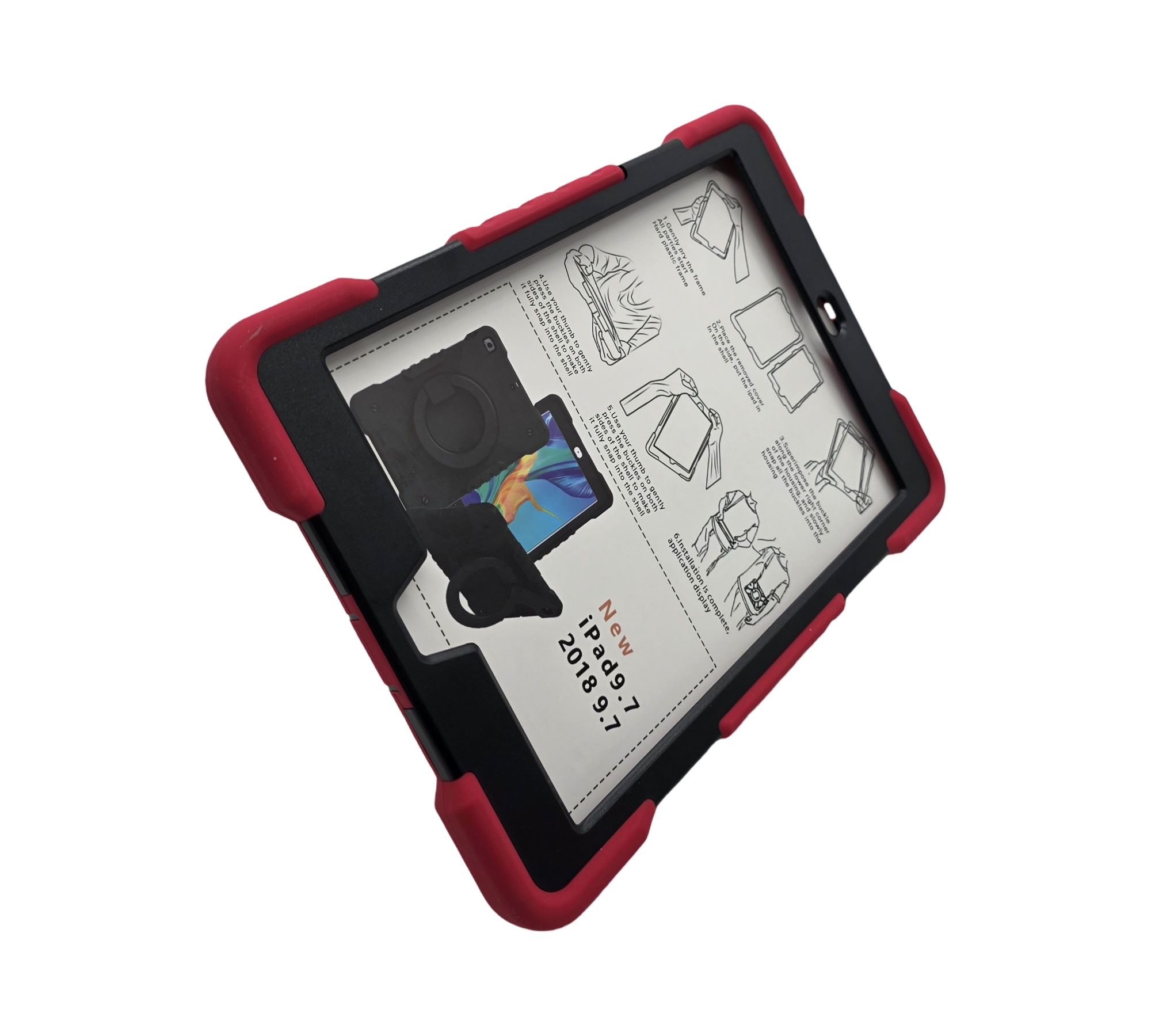 Edikesy Schutzhülle für iPad 9,7 5./6. Generation mit Griff