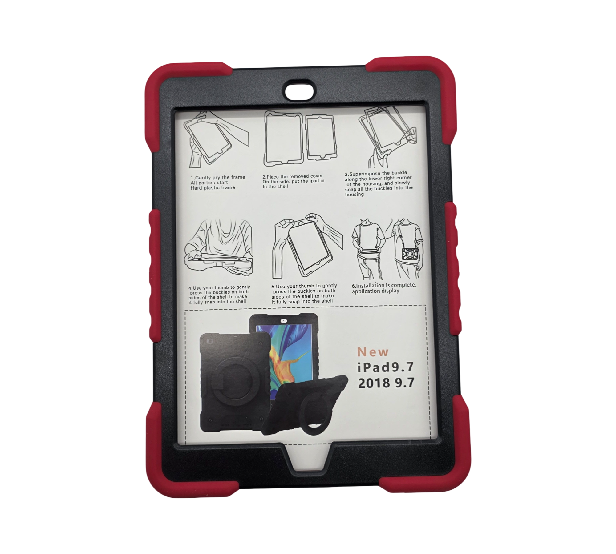 Edikesy Schutzhülle für iPad 9,7 5./6. Generation mit Griff