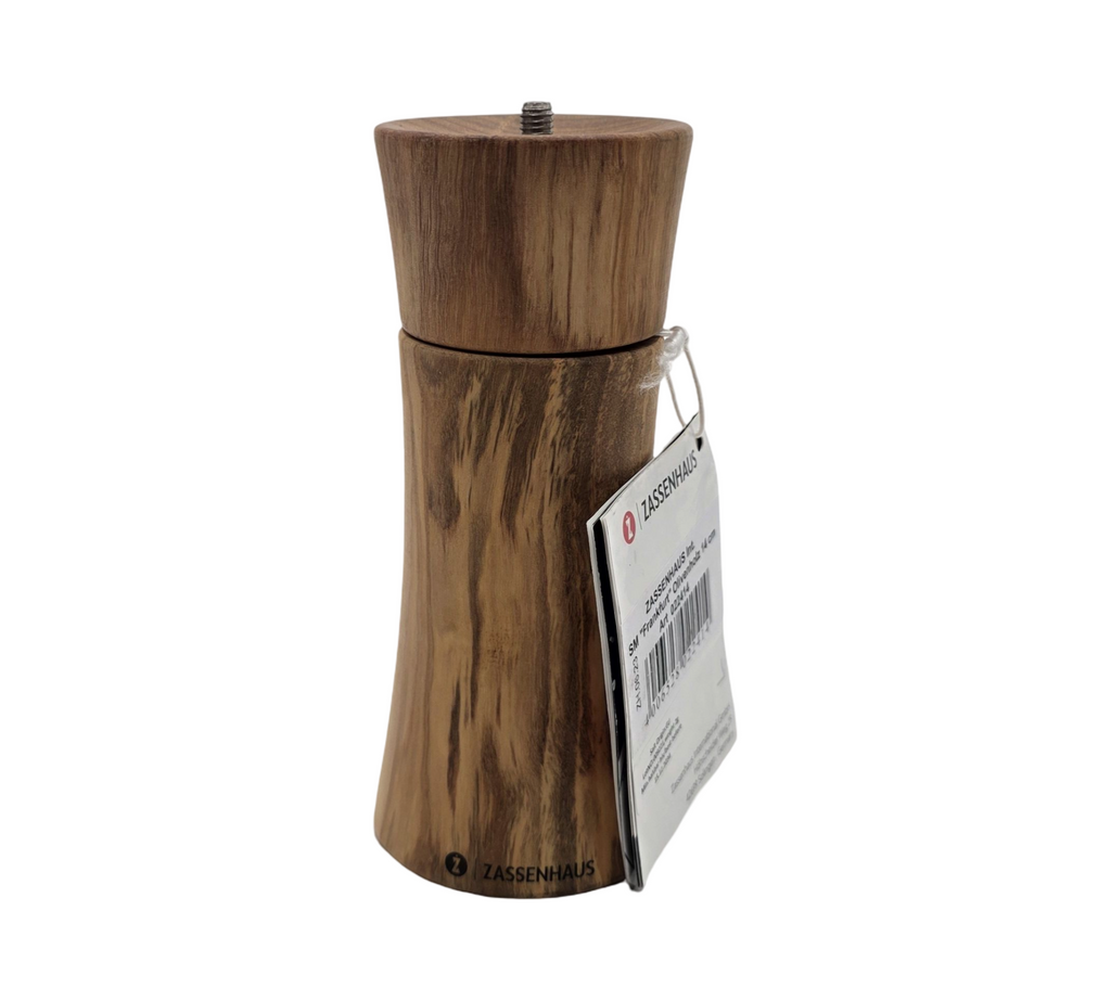 Zassenhaus Frankfurt Salt Mill 18 cm Olive Wood Ceramic Grinder filled