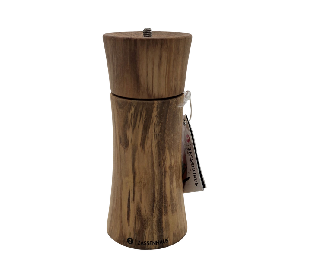 Zassenhaus Frankfurt Salt Mill 18 cm Olive Wood Ceramic Grinder filled