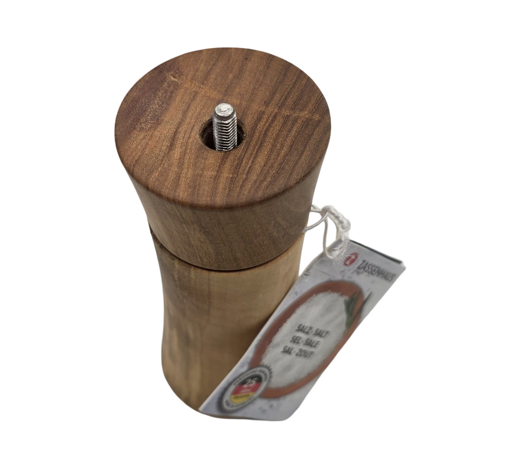 Zassenhaus Frankfurt Salt Mill 18 cm Olive Wood Ceramic Grinder filled