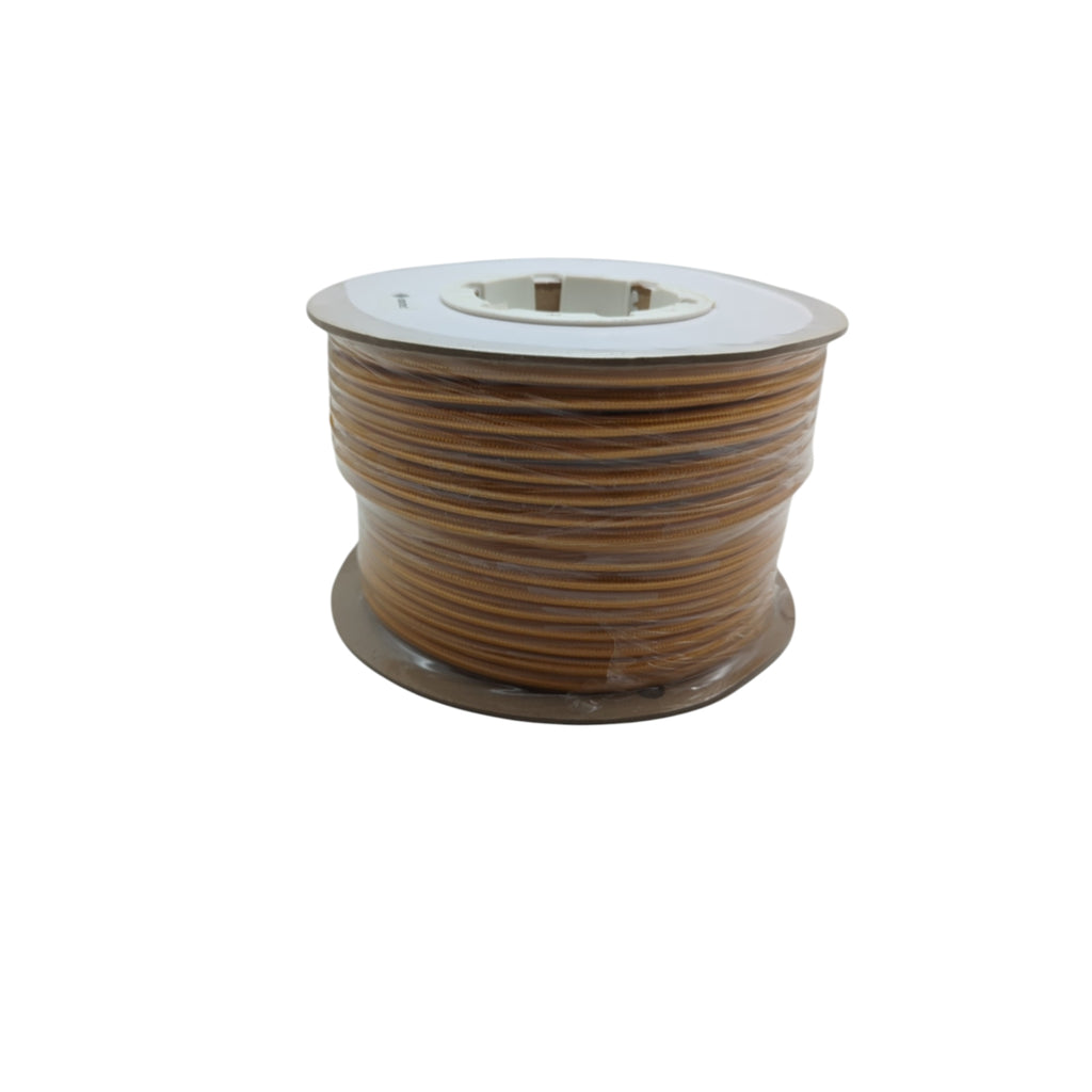 smartect Textile Cable 50 m Vintage Lamp Cord 3x0.75 mm² Gold