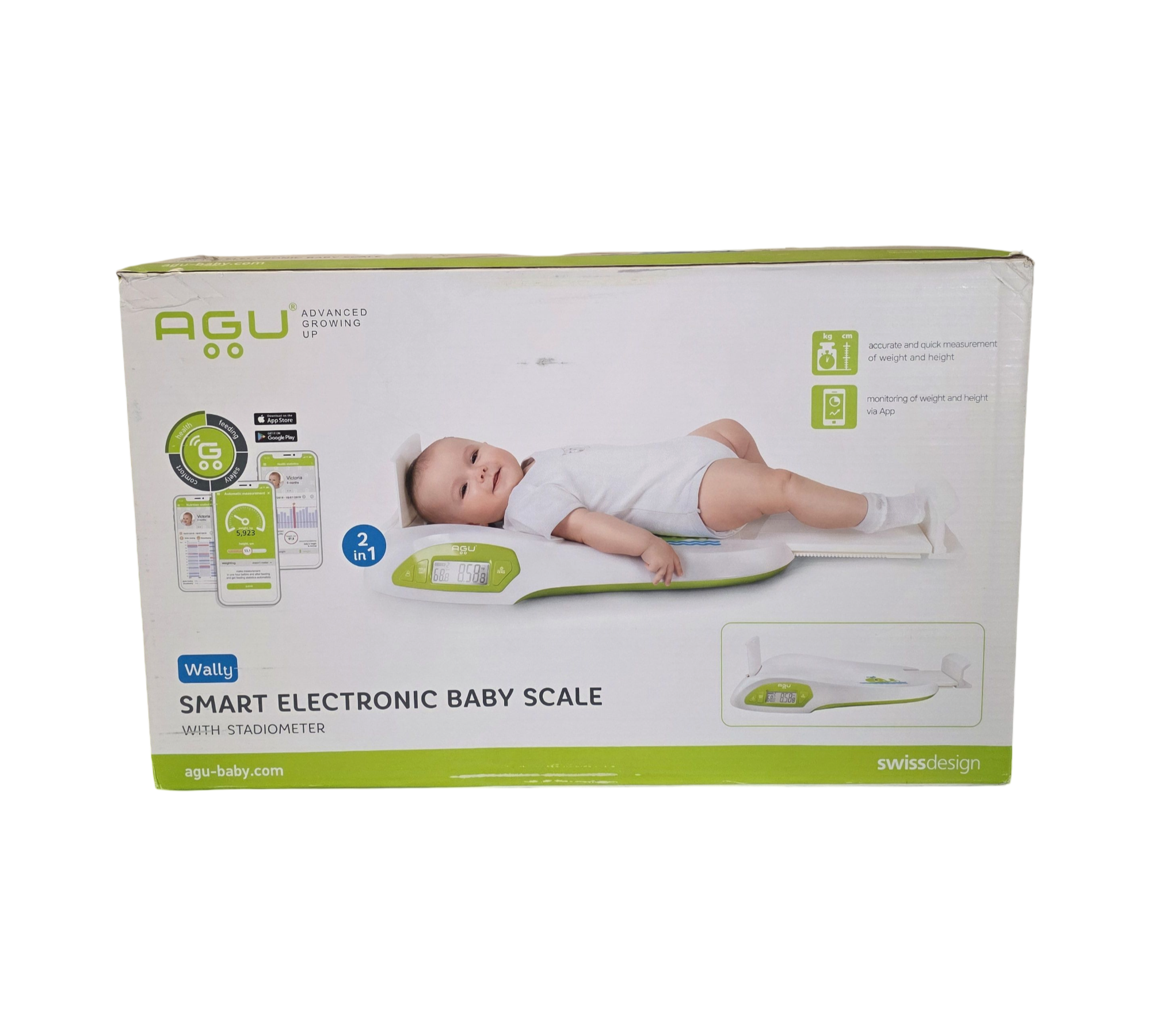 Wally Smart Baby Scale Digital Baby Scale with AGU App White