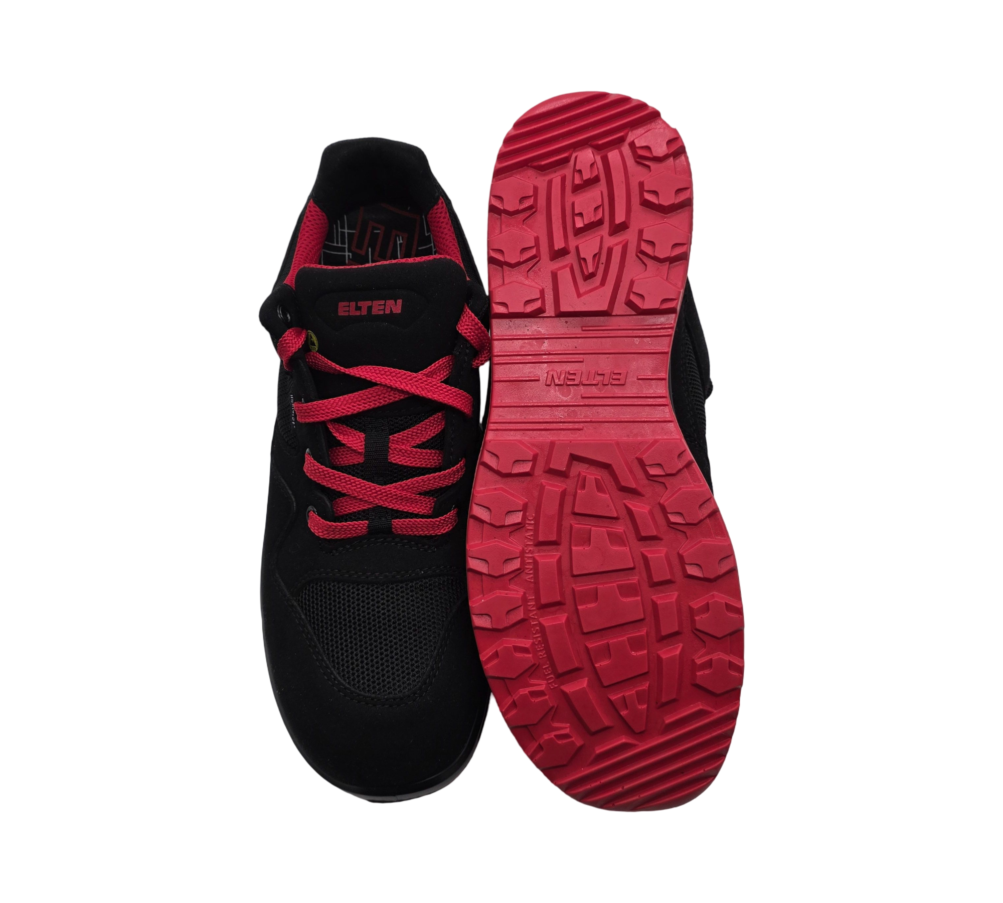 ELTEN LAKERS XXT Low ESD S1P Sicherheitsschuhe Herren Gr. 44 Schwarz/Rot