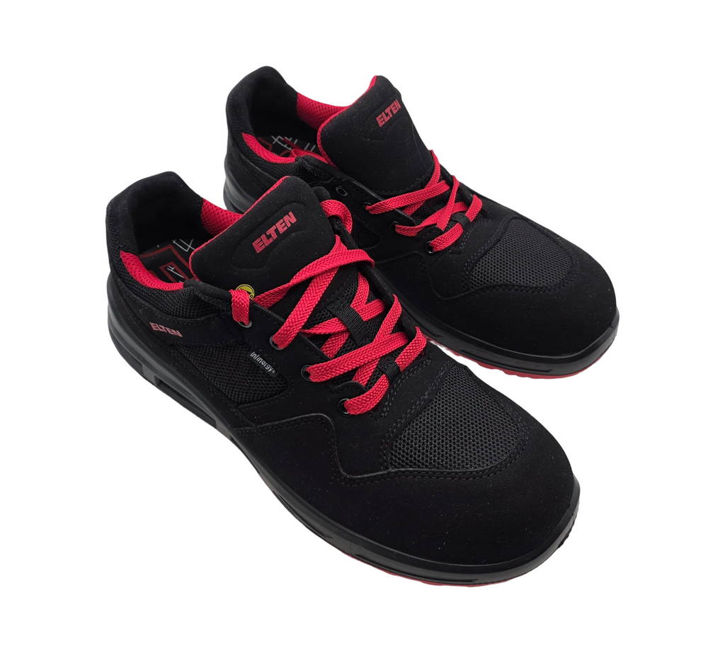 ELTEN LAKERS XXT Low ESD S1P Sicherheitsschuhe Herren Gr. 44 Schwarz/Rot