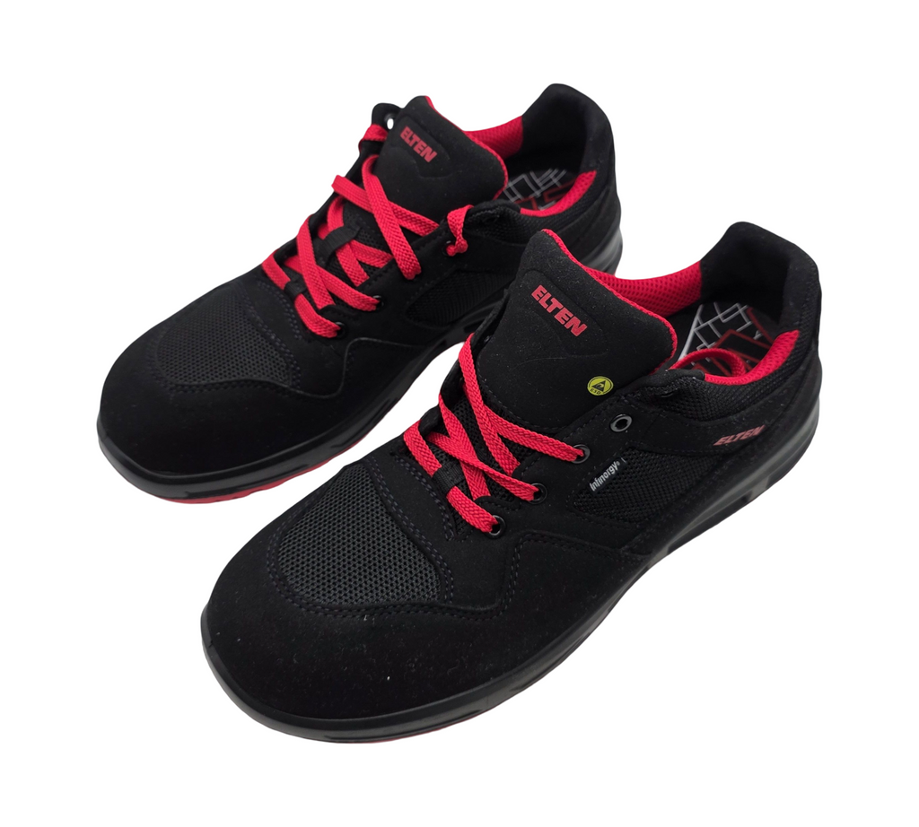 ELTEN LAKERS XXT Low ESD S1P Sicherheitsschuhe Herren Gr. 44 Schwarz/Rot