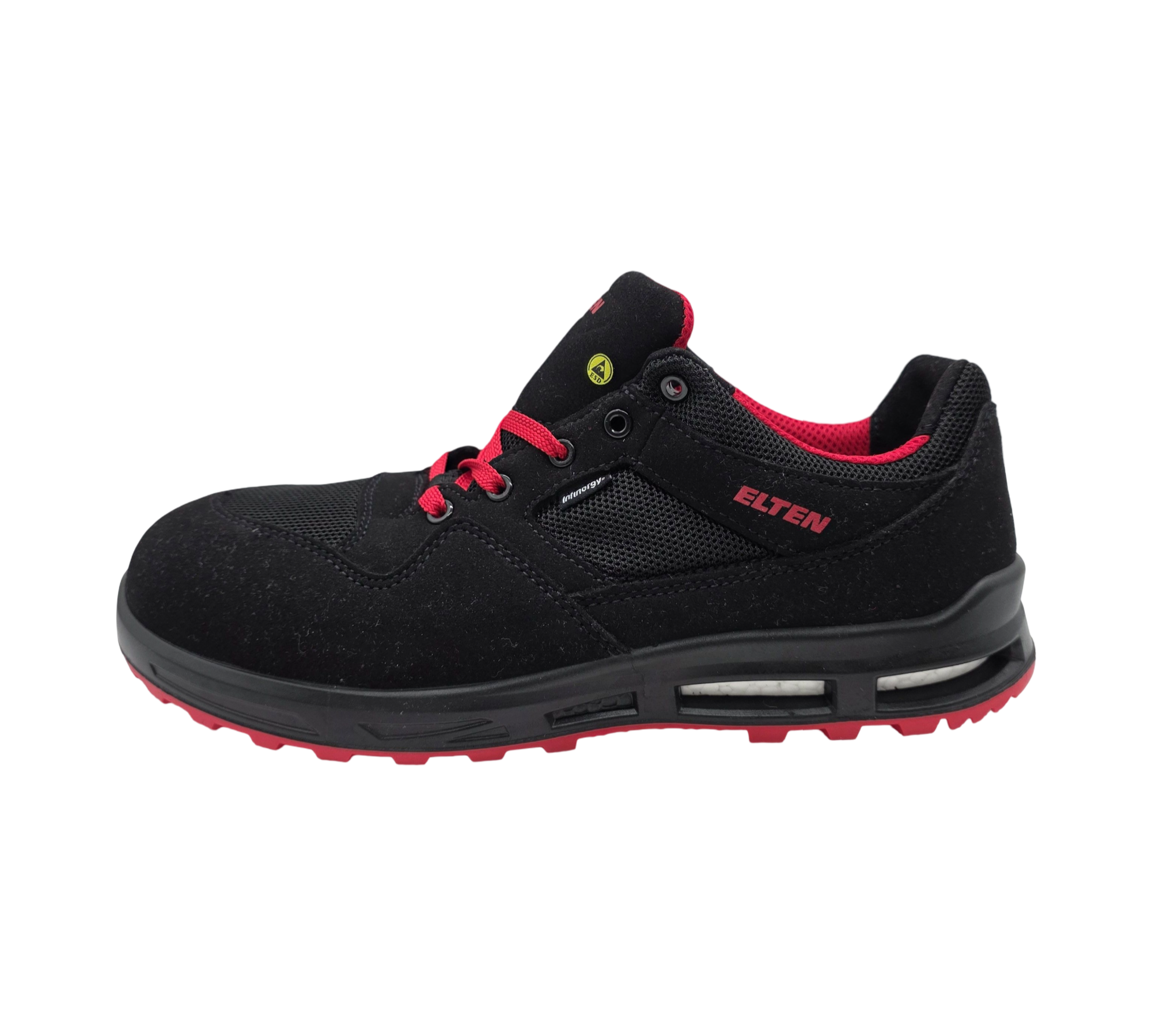 ELTEN LAKERS XXT Low ESD S1P Sicherheitsschuhe Herren Gr. 44 Schwarz/Rot