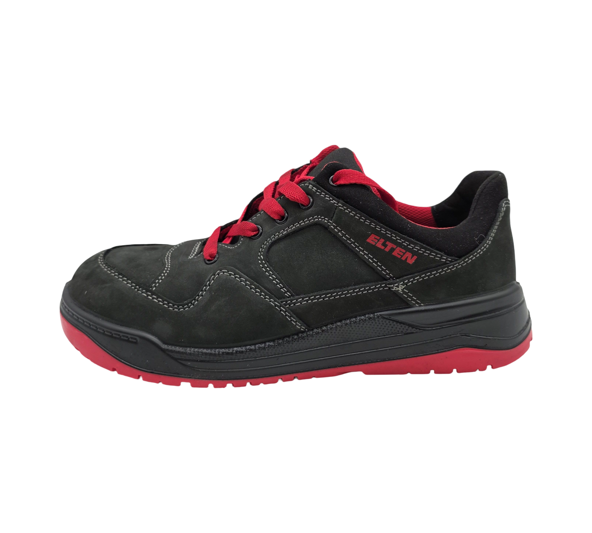 ELTEN MAVERICK Black-Red Low Arbeitsschuhe Leder ESD S3 Größe 44 Schwarz