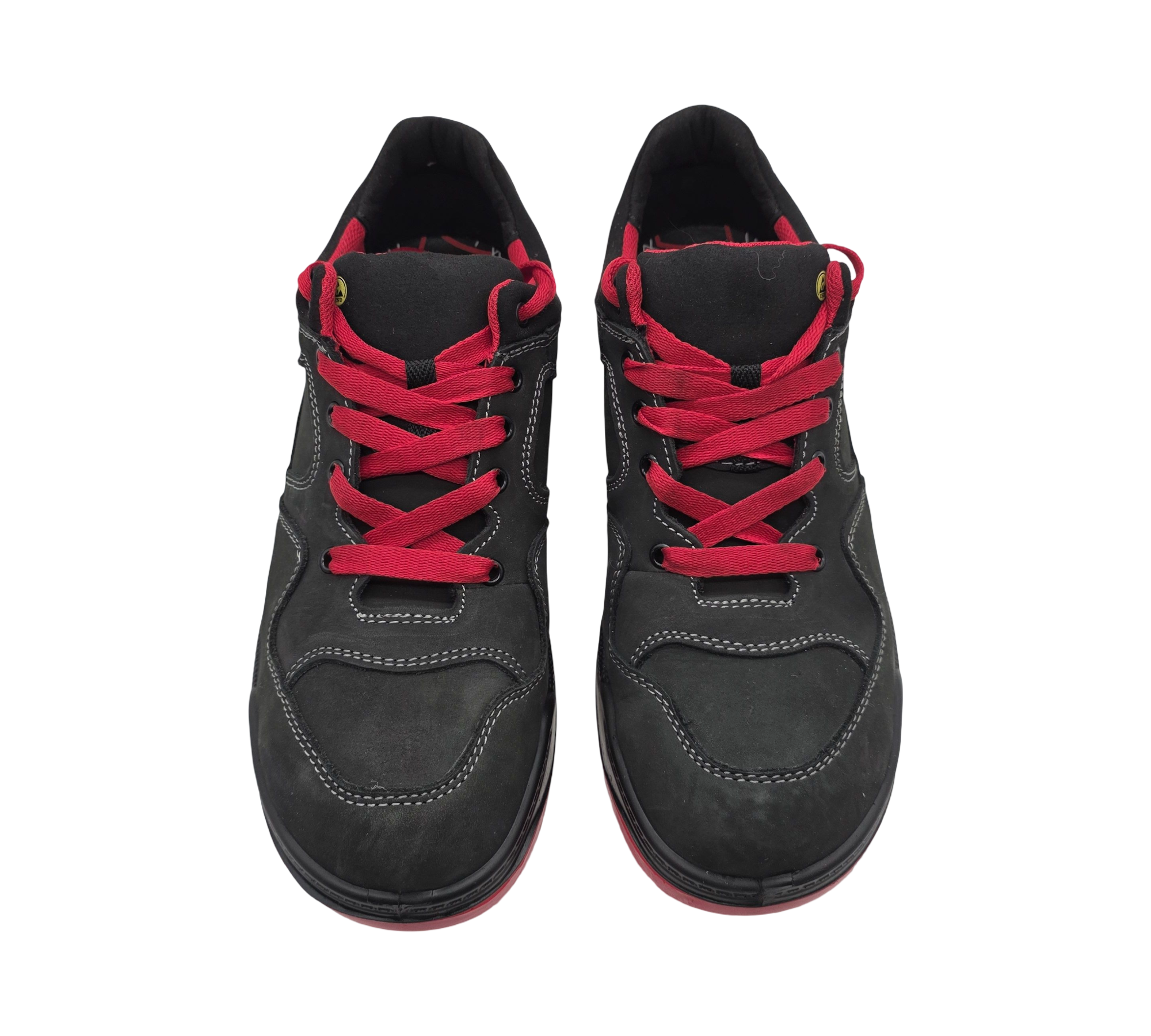 ELTEN MAVERICK Black-Red Low Arbeitsschuhe Leder ESD S3 Größe 44 Schwarz