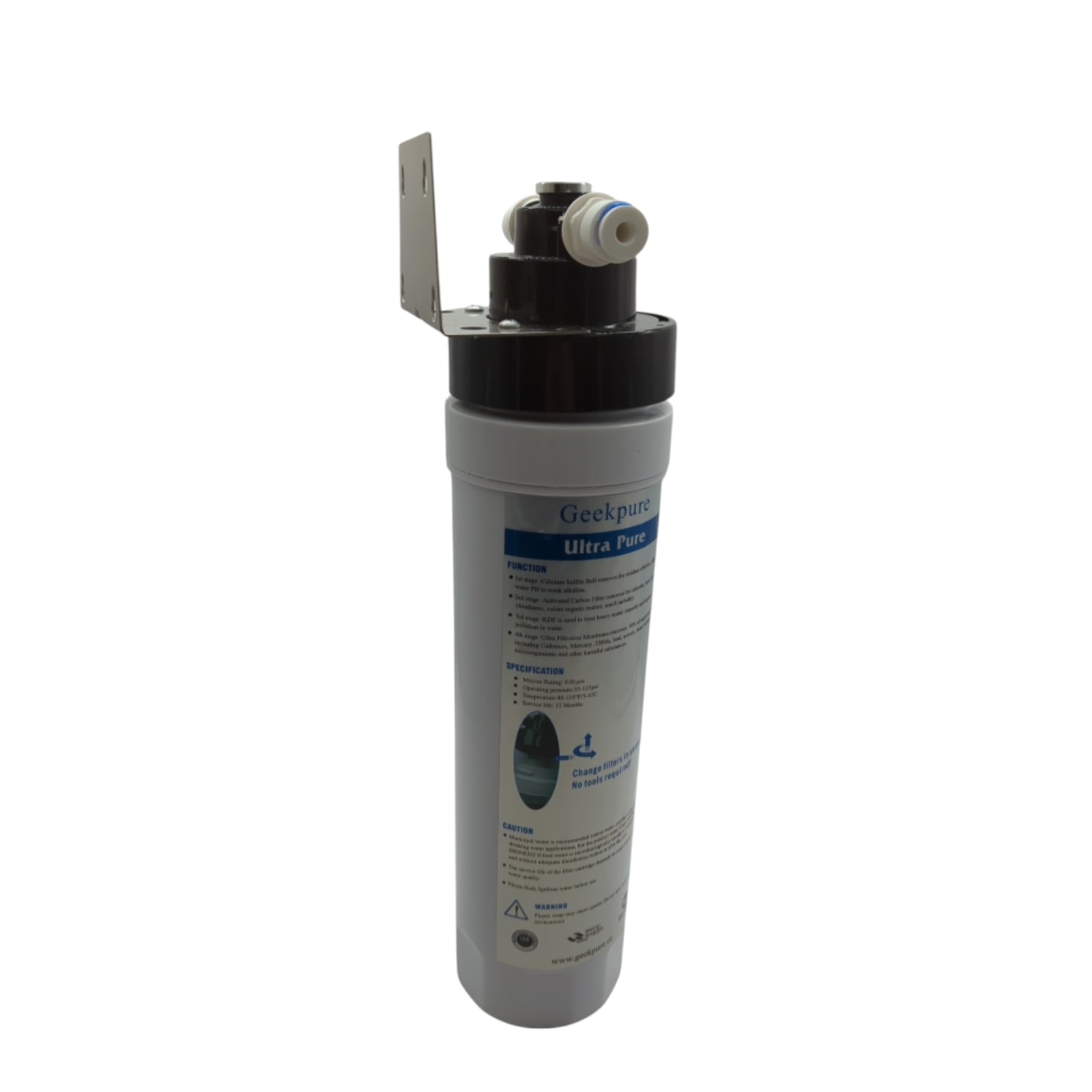 Geekpure 4-Stufen Trinkwasserfilter Unterspüle Wasserfilteranlage 0,01 Mikron