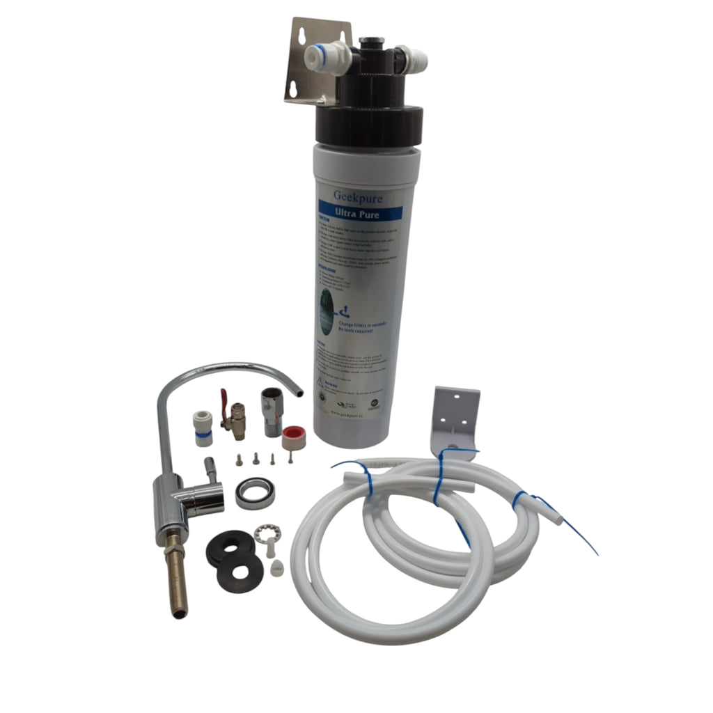 Geekpure 4-Stufen Trinkwasserfilter Unterspüle Wasserfilteranlage 0,01 Mikron