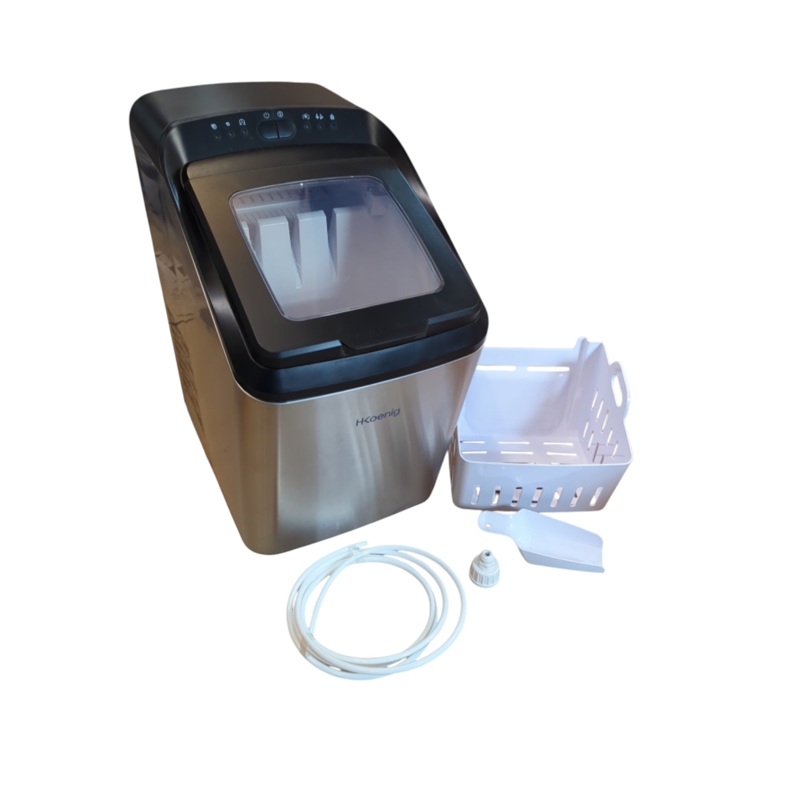 H.Koenig KBP40 Eiswürfelbereiter 15 kg/24h 2 Größen 2,8L Silber