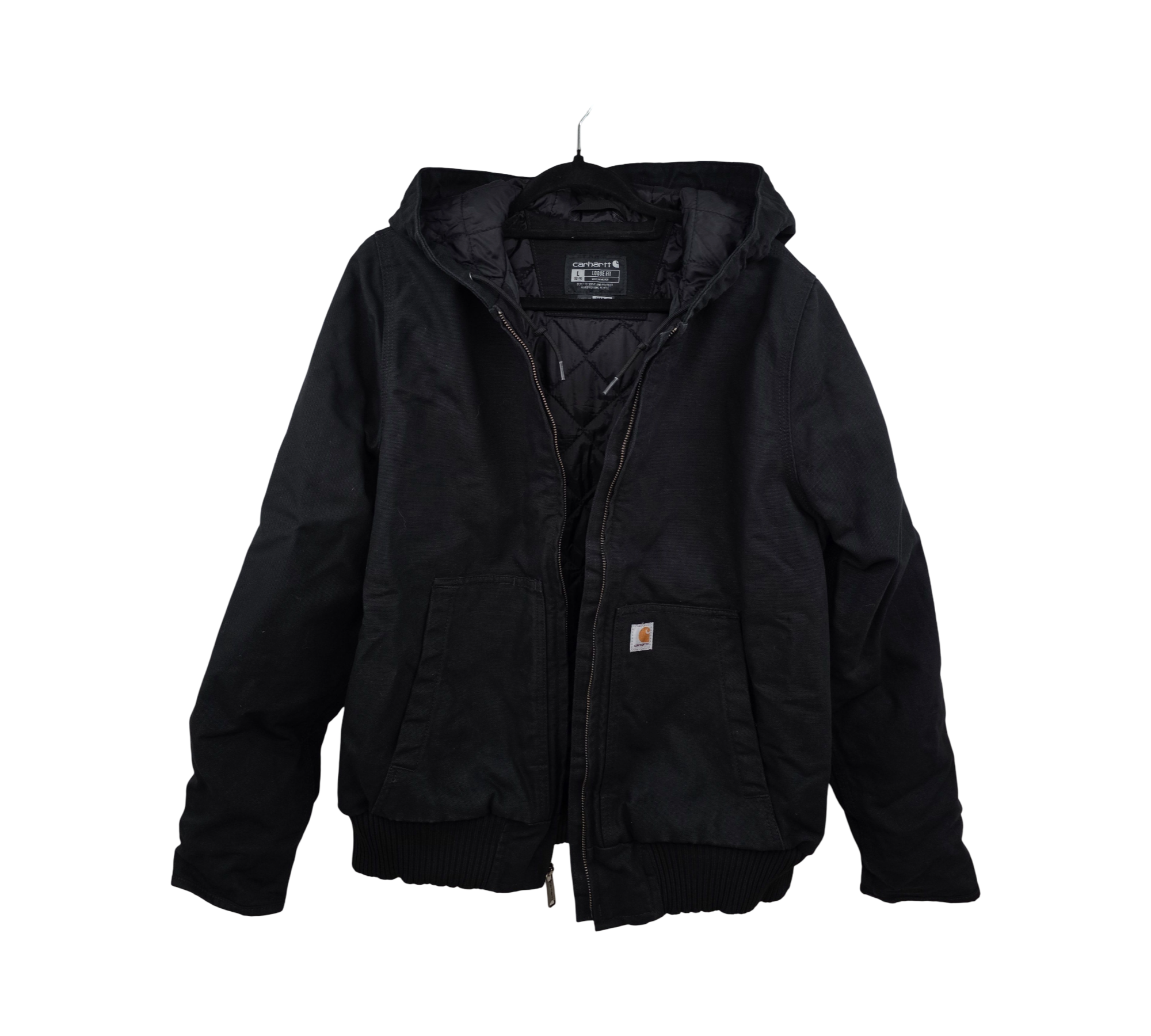 Carhartt Damen Loose Fit Duck Active Jacke Isoliert Größe L Schwarz