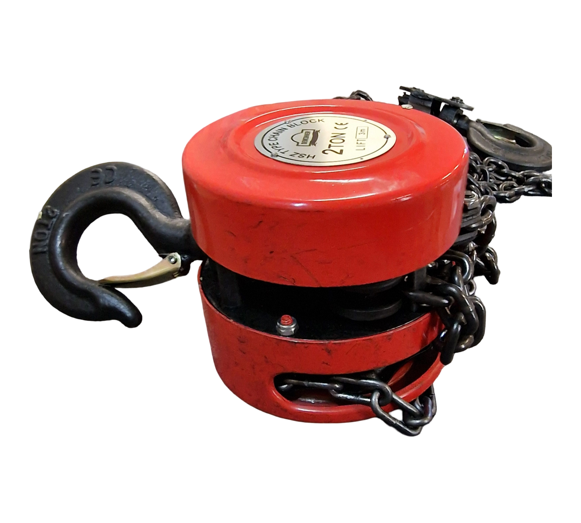 DEWINNER Manual Chain Hoist 2T Pulley Block 3m Lifting Height G80 Red