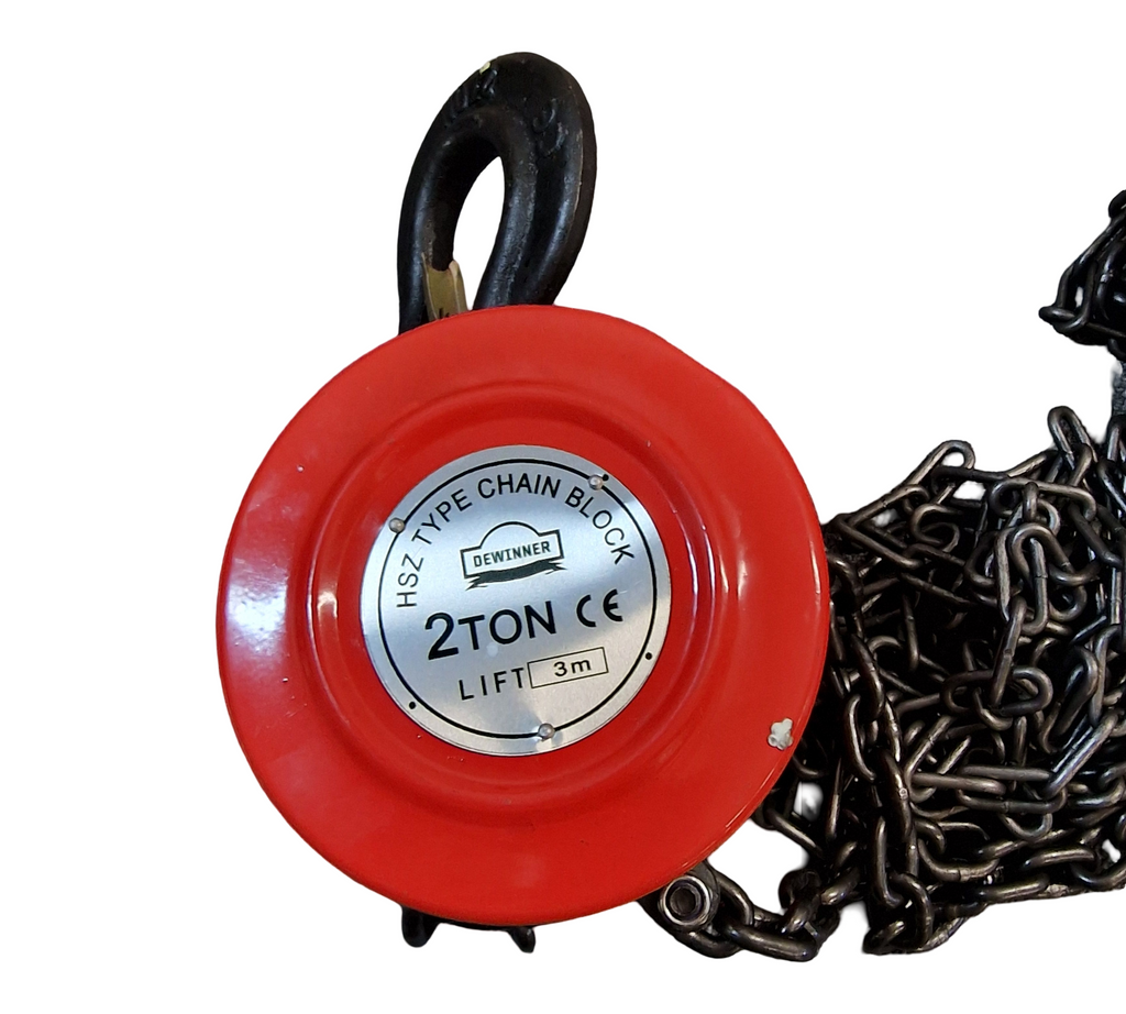 DEWINNER Manual Chain Hoist 2T Pulley Block 3m Lifting Height G80 Red