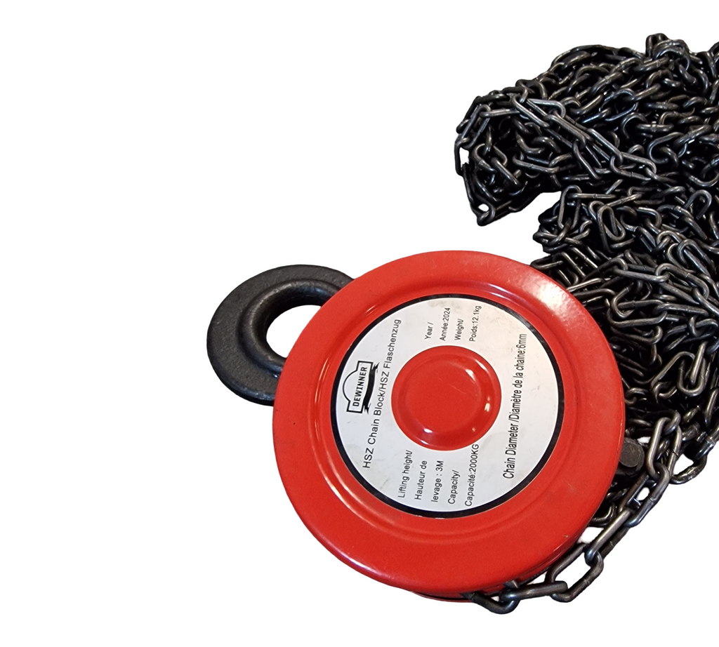 DEWINNER Manual Chain Hoist 2T Pulley Block 3m Lifting Height G80 Red
