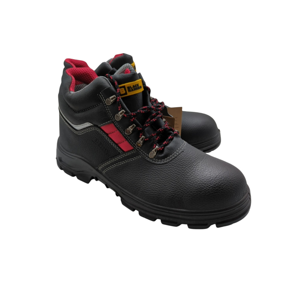 BLACK HAMMER Safety Boots Men S3 SRC Leather Size 47 Black