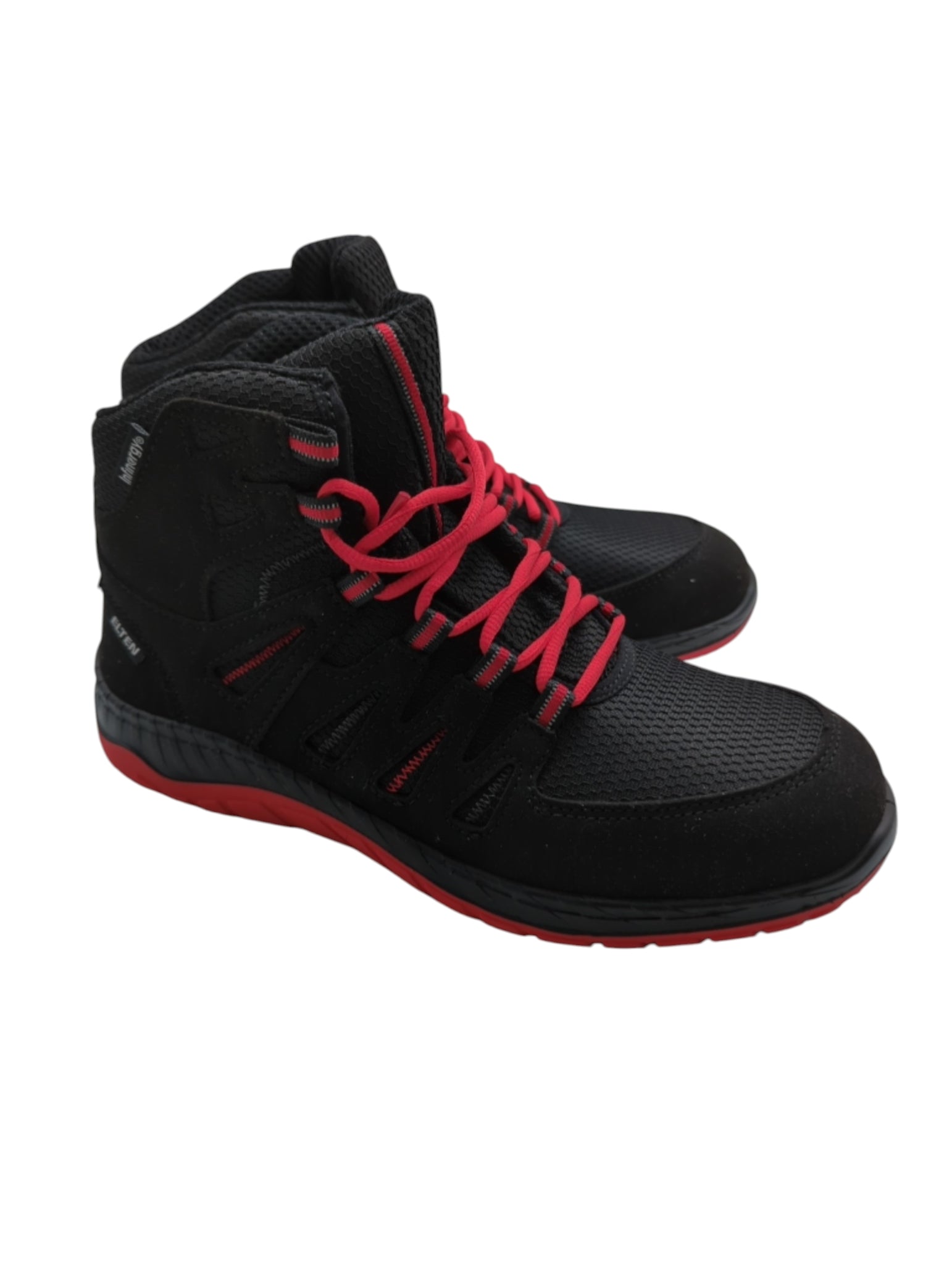 ELTEN Maddox Mid Arbeitsschuhe ESD S3 Stahlkappe Größe 41 Schwarz Rot