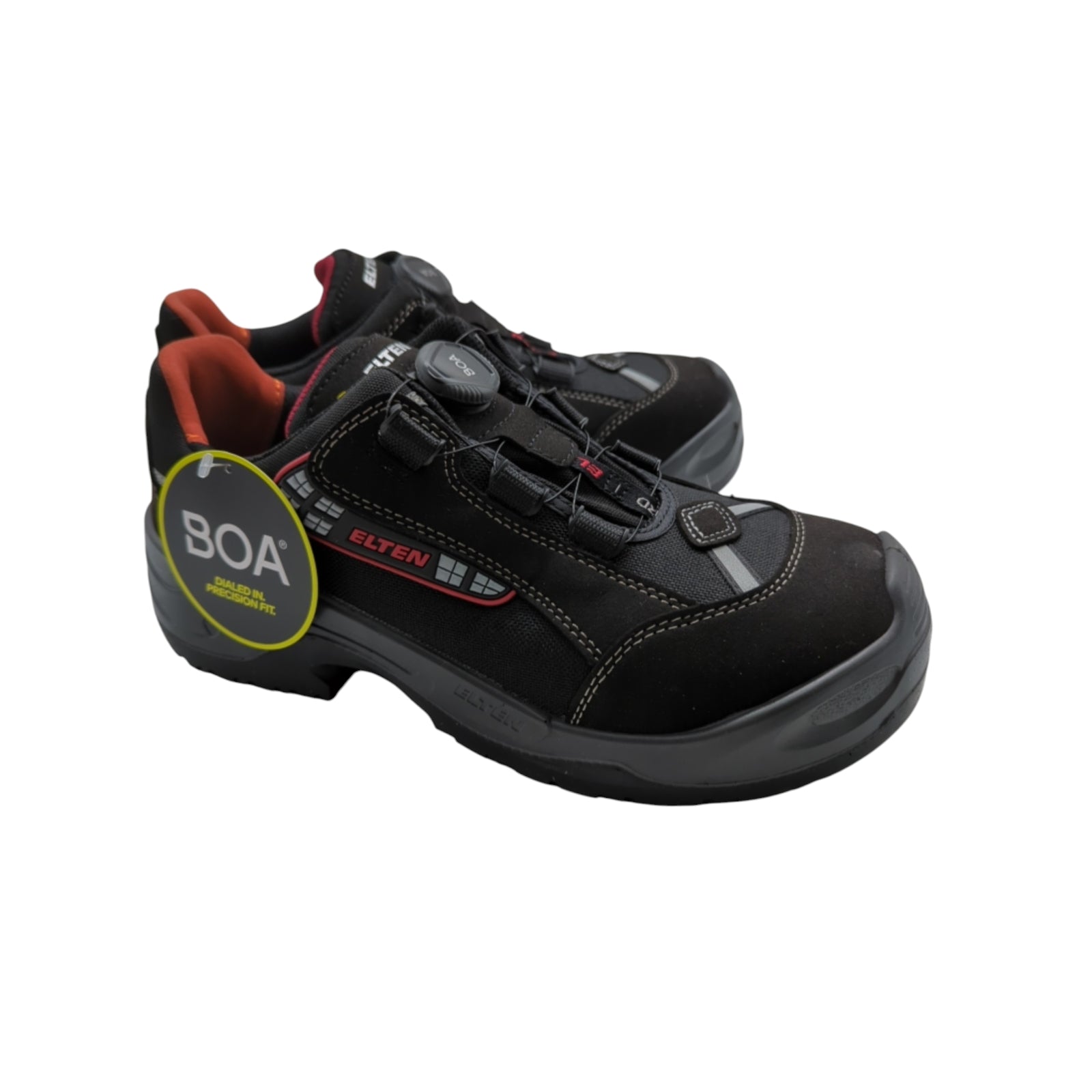 ELTEN Senex BOA ESD S3 Unisex Safety Shoes Aluminum Toe Cap Size 42 Black/Red