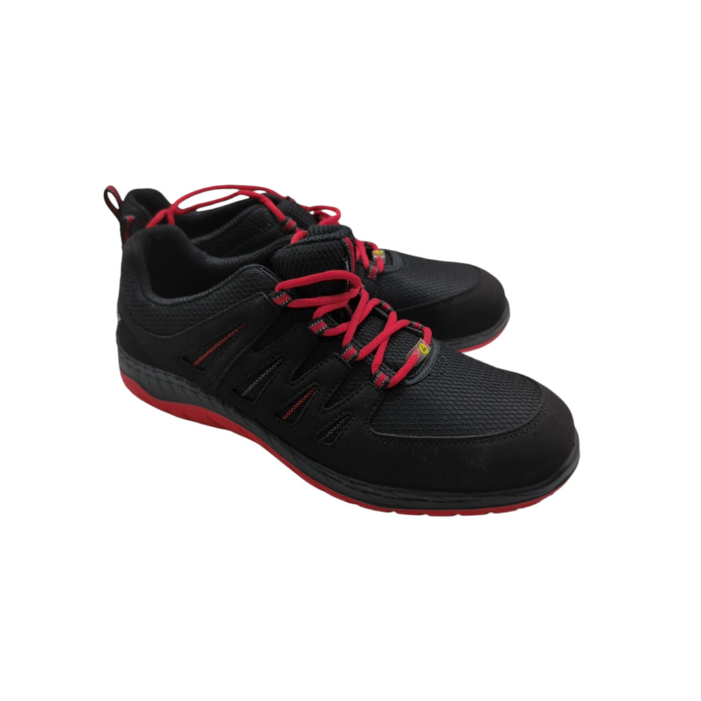 ELTEN Maddox Low Arbeitsschuhe ESD S3 Stahlkappe Größe 46 Schwarz Rot