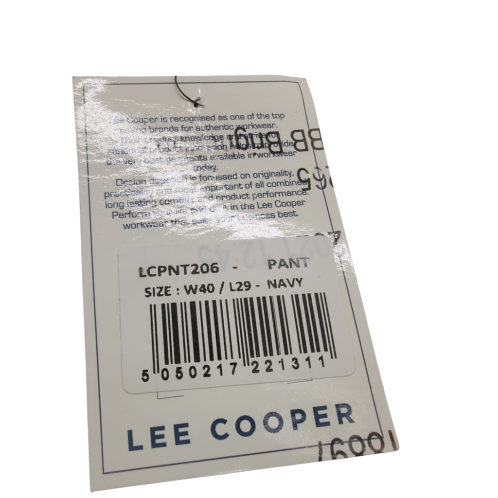 Lee Cooper LCPNT206 Herren Arbeits-Cargohose mit Mehrfachtaschen, Pflegeleicht, Strapazierfähig mit Kniepolstertaschen, Marine, 40W/29L