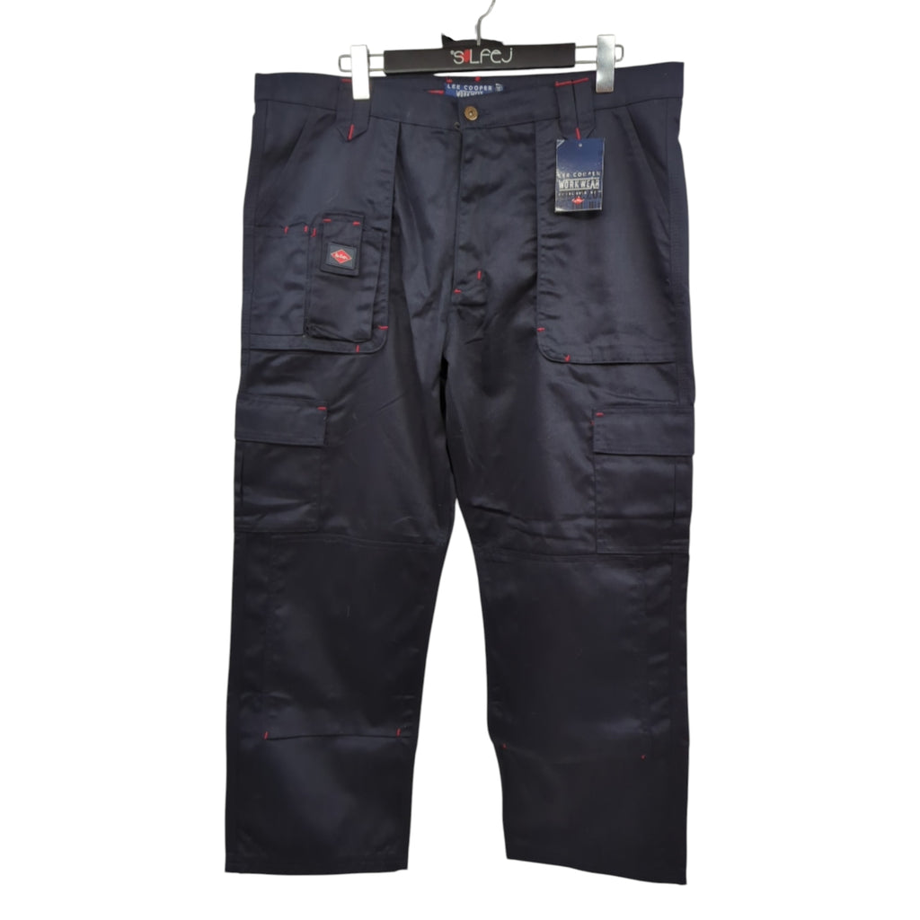 Lee Cooper LCPNT206 Herren Arbeits-Cargohose mit Mehrfachtaschen, Pflegeleicht, Strapazierfähig mit Kniepolstertaschen, Marine, 40W/29L