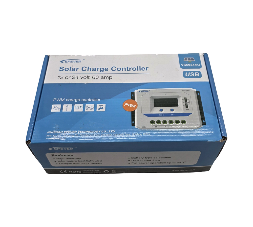 EPEVER VS6024AU PWM Solarladeregler 60A 12/24V USB LCD