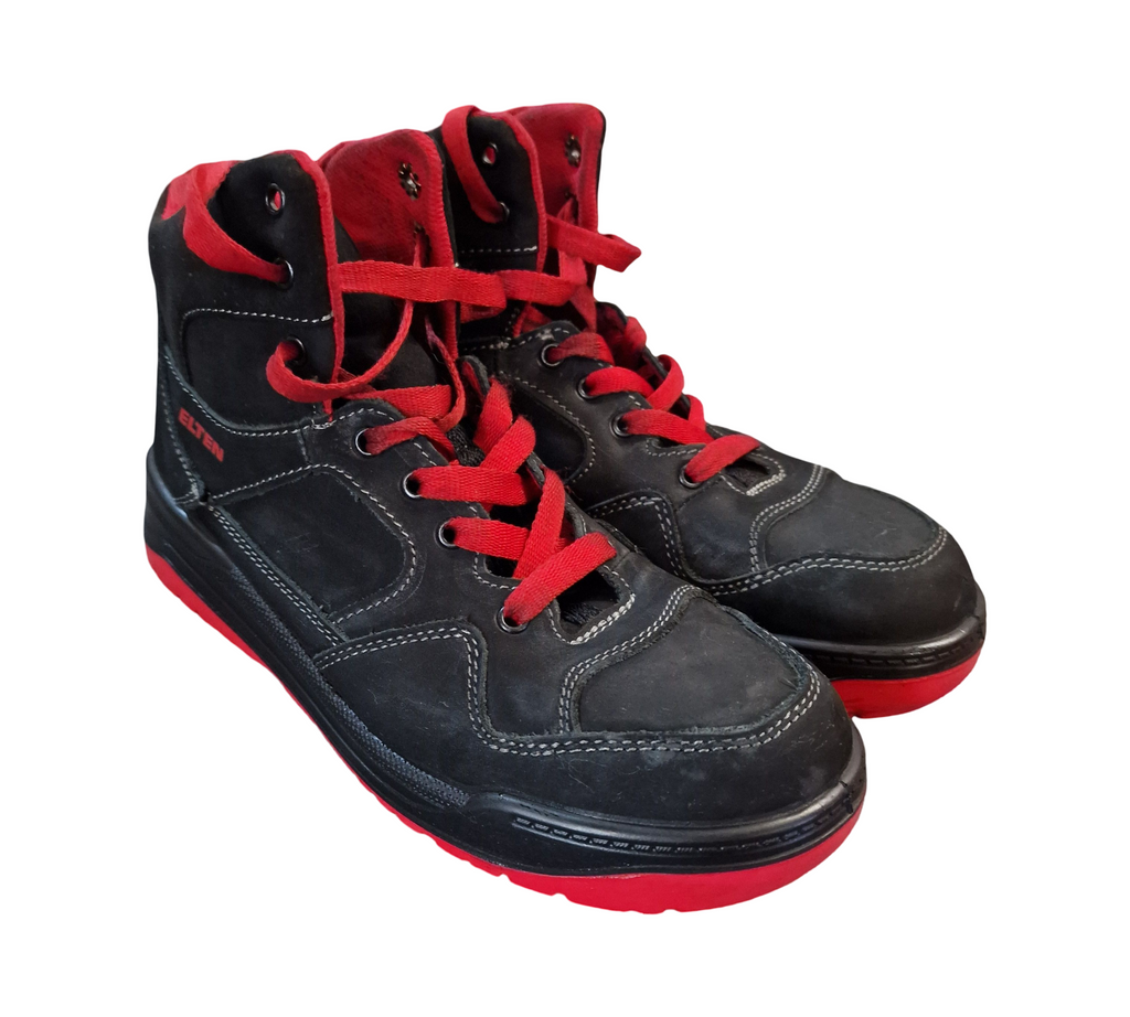 ELTEN Maverick Mid ESD S3 Sicherheitsstiefel Unisex Gr. 41 Schwarz/Rot