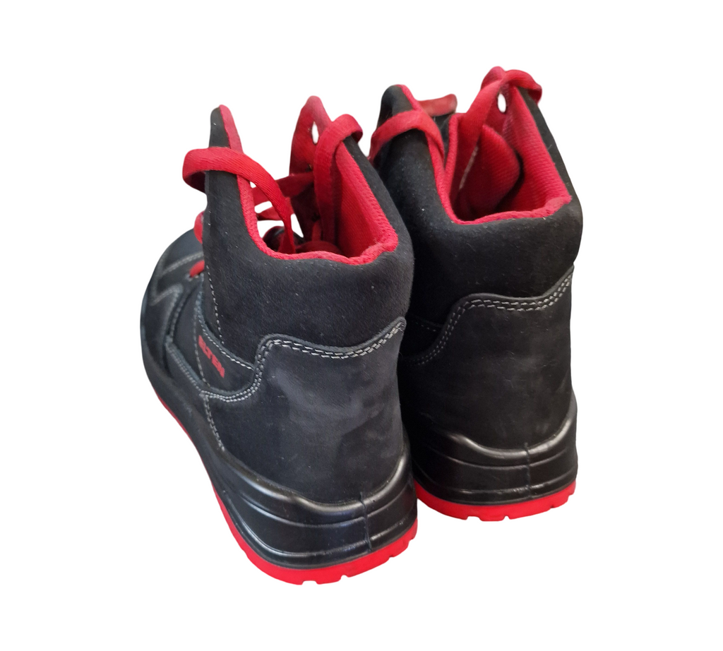 ELTEN Maverick Mid ESD S3 Sicherheitsstiefel Unisex Gr. 41 Schwarz/Rot