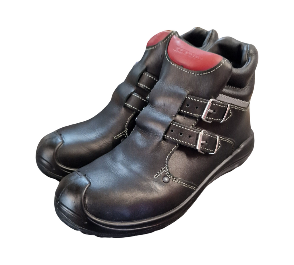 ELTEN ANDERSON Roof Work Shoes ESD S3 HI Leather Size 42 Black Red