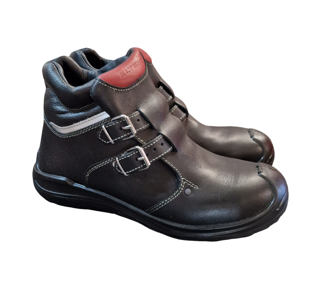 ELTEN ANDERSON Roof Work Shoes ESD S3 HI Leather Size 42 Black Red
