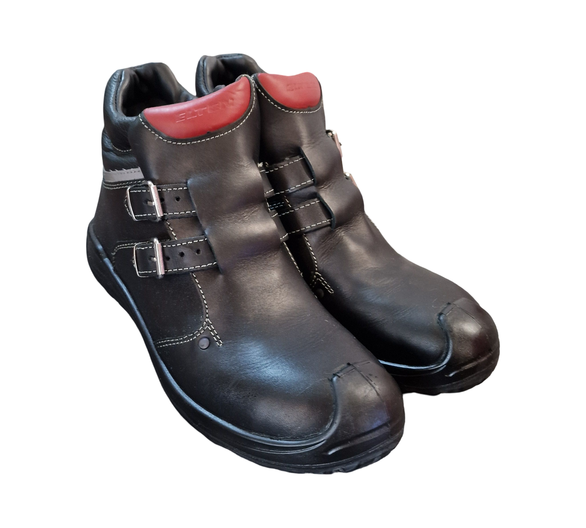ELTEN ANDERSON Roof Work Shoes ESD S3 HI Leather Size 42 Black Red