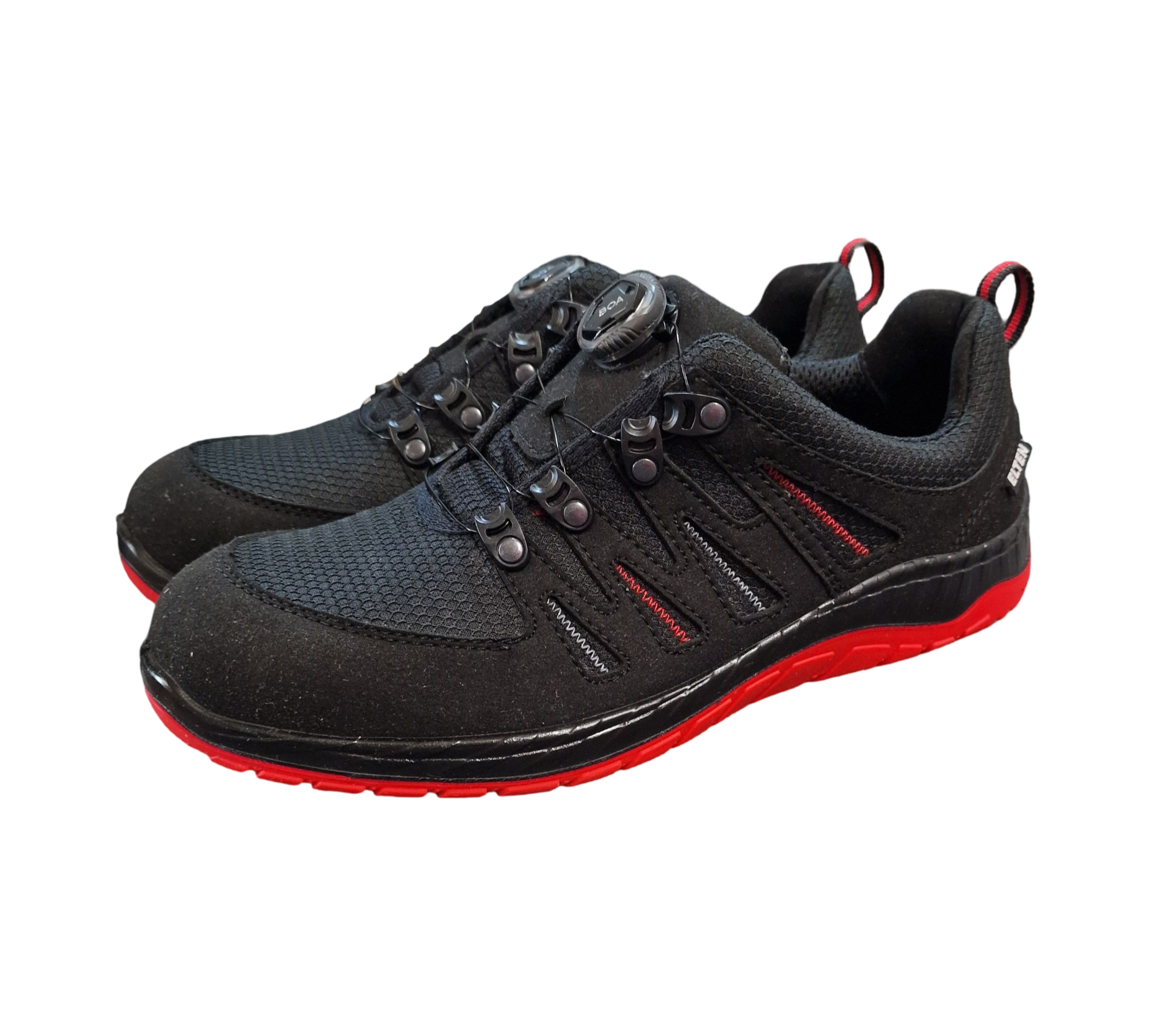 ELTEN MADDOX BOA Low Arbeitsschuhe ESD S3 Stahlkappe Größe 42 Schwarz Rot