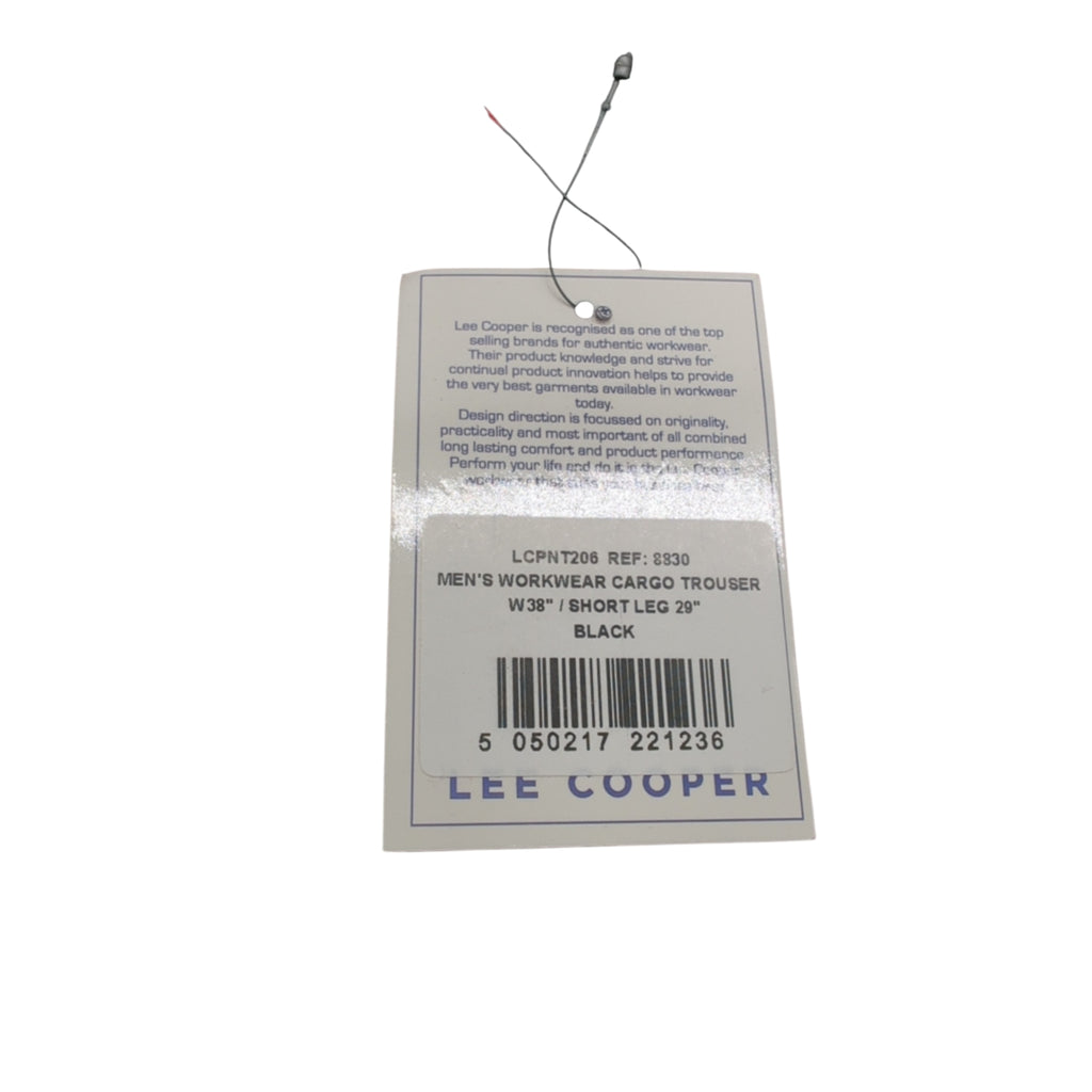 Lee Cooper LCPNT206 Herren Cargo-Arbeitshose Gr. 38W/29L Schwarz