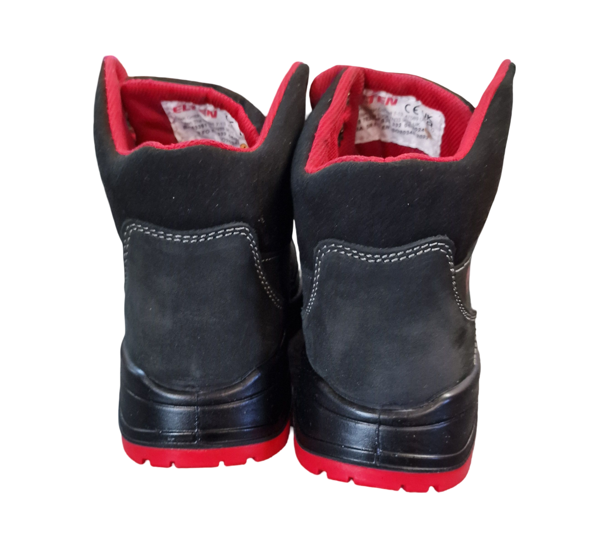 ELTEN MAVERICK Black-Red Mid ESD S3 Sicherheitsstiefel Unisex Gr. 38 Schwarz/Rot
