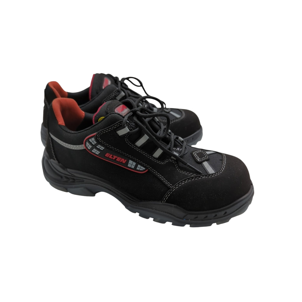 ELTEN SENEX Work Shoes ESD S2 Textile Safety Shoes Size 40 Black Red
